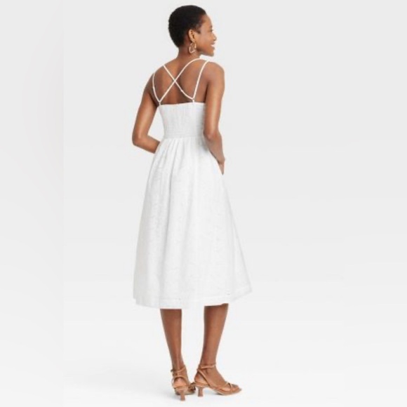 NWT White Eyelet Dress - Picture 2 of 2